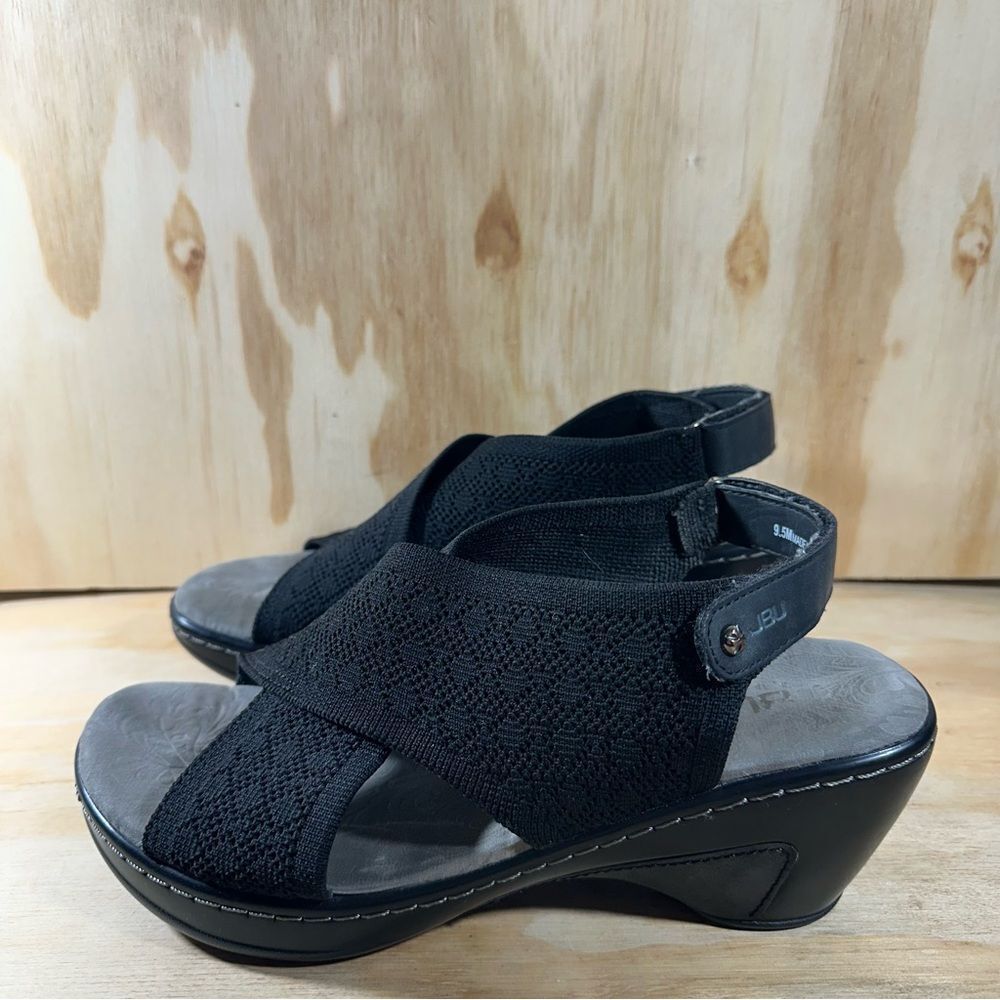 JBU Black Wedge Sandals Women’s Size 9.5